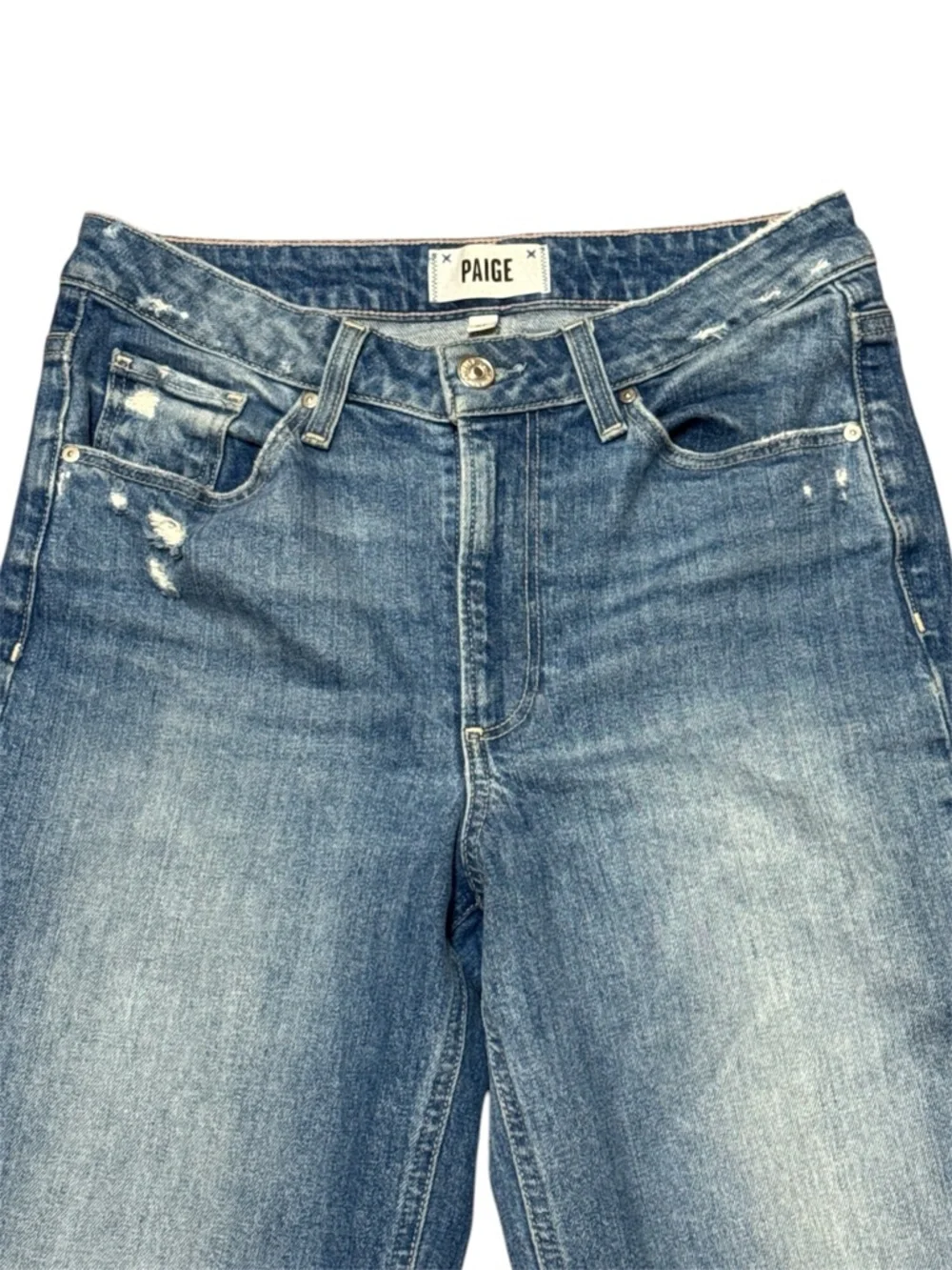 PAIGE Sarah Straight Ankle Mid Wash Jeans Organic Cotton Sz 27 EUC - Picture 6 of 15